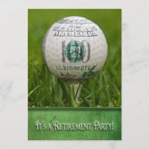 Party für Rentenerwerb Golf Theme Einladung