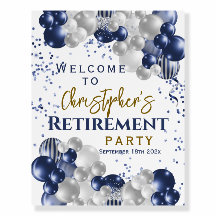 Party für Rentenzahlungen Begrüßung Blaue Balloons