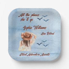 Party für Ruhestandsreisen Woman Pappteller