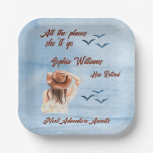 Party für Ruhestandsreisen Woman Pappteller