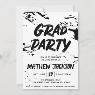 Party für Schwarz-Weiß-Graffiti-Paint Einladung