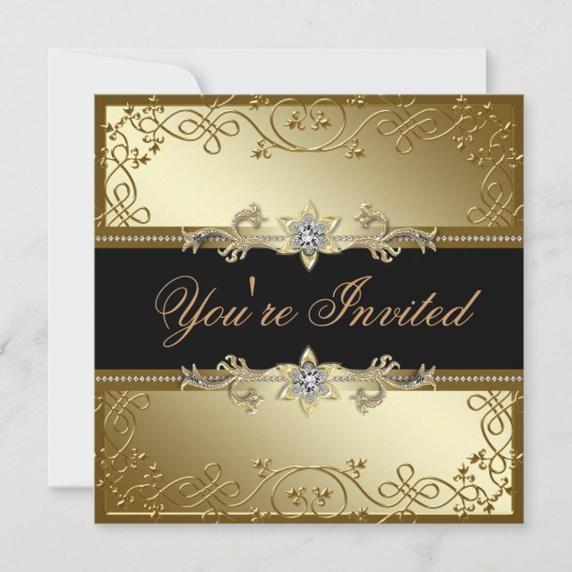 Party für Schwarze Krawatte Einladung (Vorderseite)