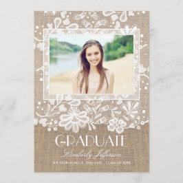 Party für Spitzenklasse und Burlap Elegant Foto Gr Einladung