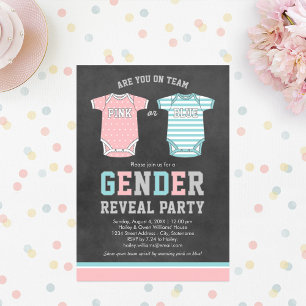 Party für Team Pink oder Blue Baby Gender Einladung