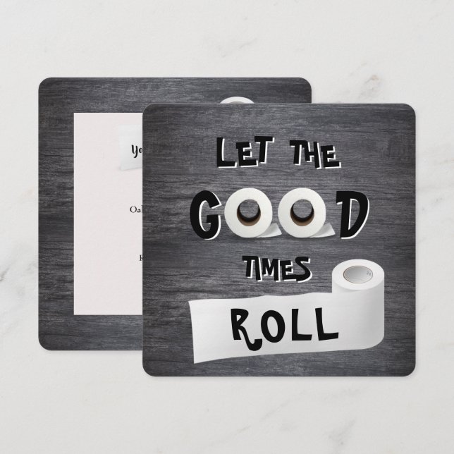 Party für Toilettenpapier in guten Zeiten Einladung (Vorne/Hinten)