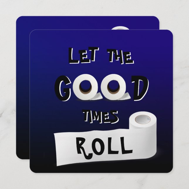 Party für Toilettenpapier in guten Zeiten Einladung (Vorne/Hinten)