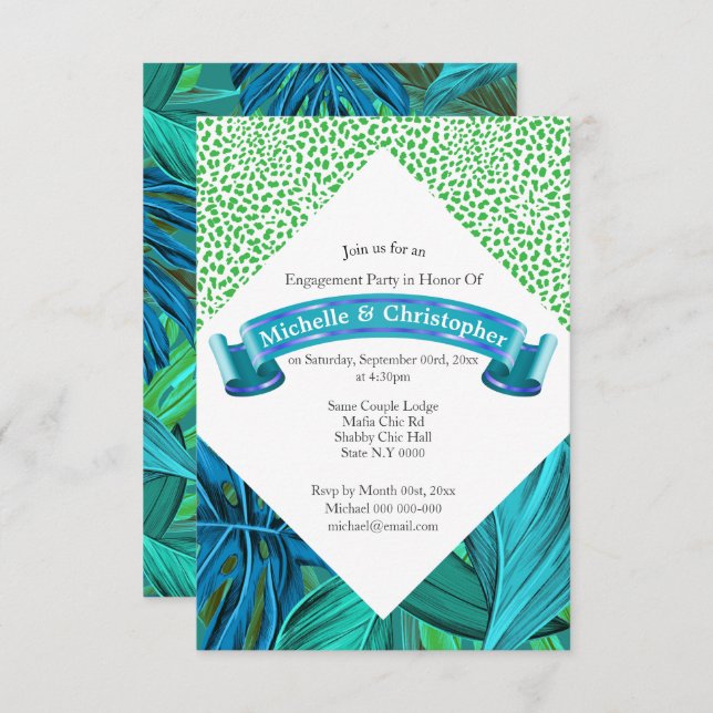 Party für tropische Dschungeltiere Einladung (Vorne/Hinten)