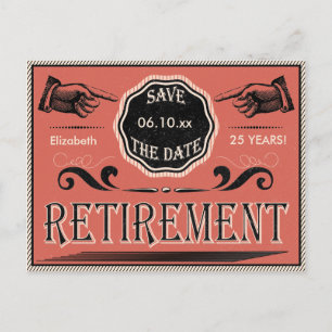 Party für Vintage Altersversorgung Save the Date Ankündigungspostkarte