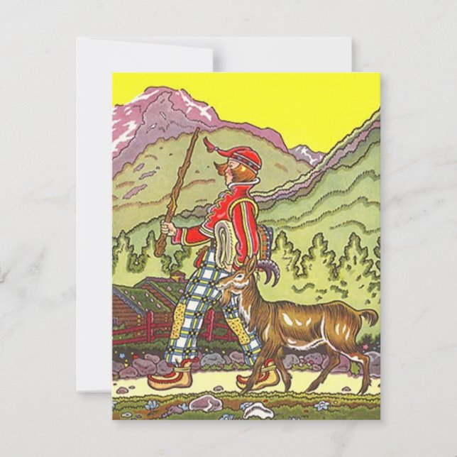 Party-Geburtstag EINLADUNGEN Schweizer Alpen-Heidi (Vorderseite)