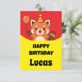 Party Geburtstag phantastischer roter Panda Einladung