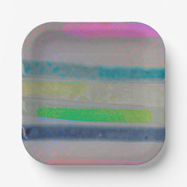 PARTY Geburtstag Streifen Regenbogen Teller