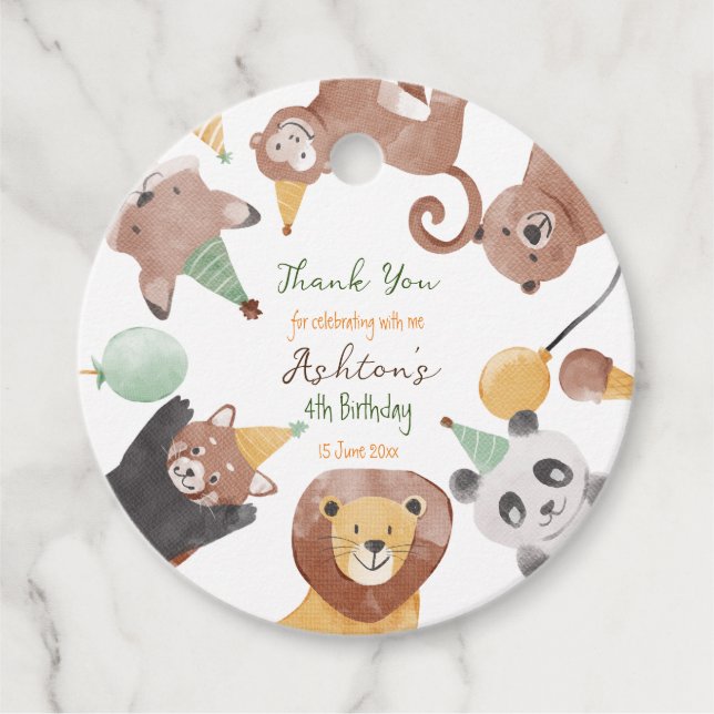 Party Geburtstagsfeier personalisierter Name Geschenkanhänger (Vorderseite)