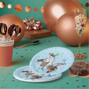 Party Geese Confetti Celebration Pappteller