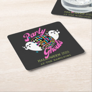 Party-Geister Retro-Halloween-Geister Rechteckiger Pappuntersetzer