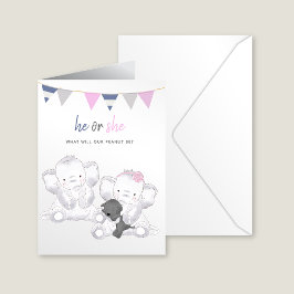 Party "Gender Reveal Modern Elephants" Postkarte