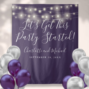 Party gestartet Lichter Lila Foto Hintergrund Wandteppich