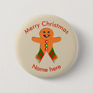 Party Gingerbrei Man Custom Button