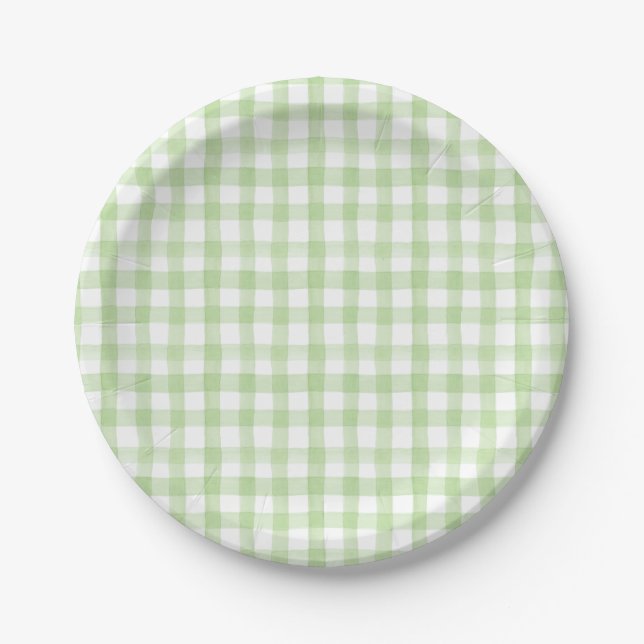 Party Gingham Pappteller (Vorderseite)