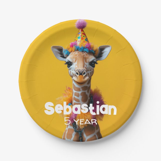 Party Giraffe Extravaganza Pappteller (Vorderseite)