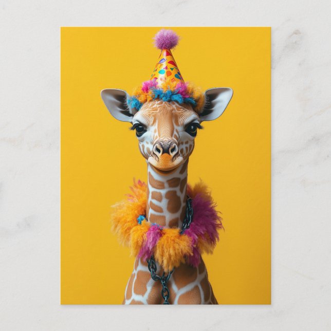 Party Giraffe Extravaganza Postkarte (Vorderseite)