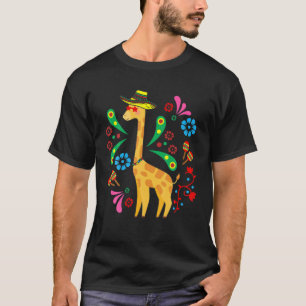 Party Giraffe Sombrero Funny Cinco De Mayo Mexican T-Shirt