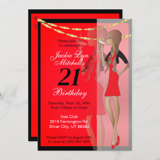 Party Girl Celebration Einladung