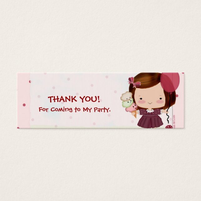 Party Girl Favor Tags (Vorderseite)