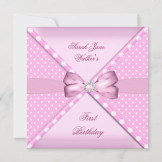 Party Girl Pink White Polka Dot Einladung