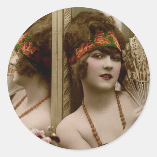 Party Girl Runder Aufkleber (Vorderseite)