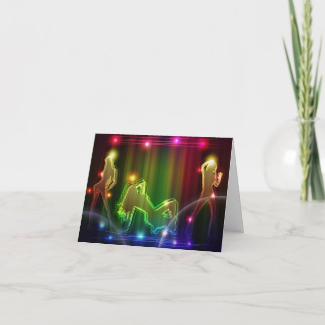 Party Girls Moderne trendige Neon Lights Karte (Vorderseite)