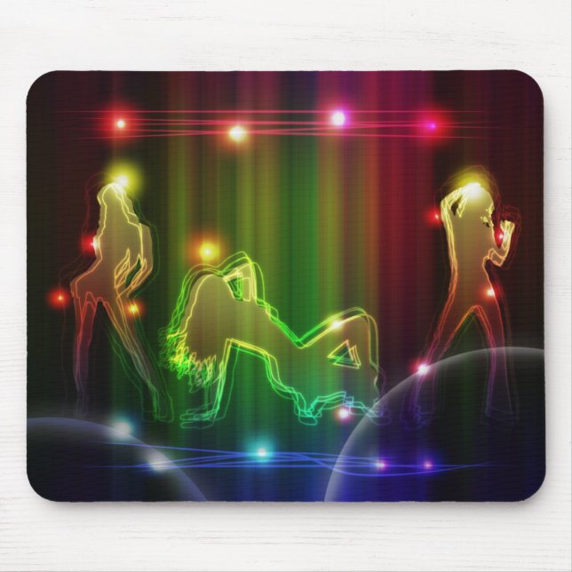 Party Girls Moderne trendige Neon Lights Mousepad (Vorne)