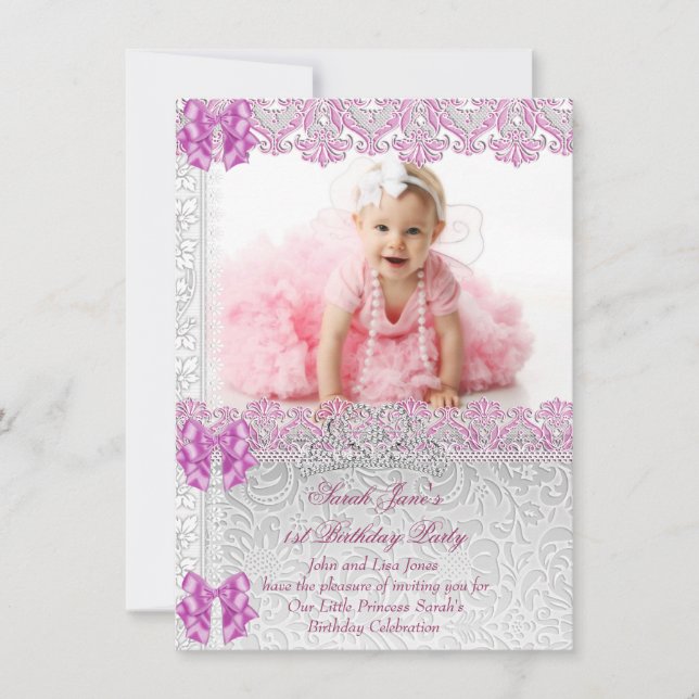 Party Girls Princess Pink Foto Einladung (Vorderseite)