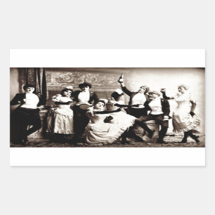 Party Girls Vintag Print Rechteckiger Aufkleber