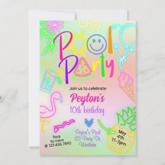 Party, glattes Party, Neon Glow im Dunkeln, Einladung