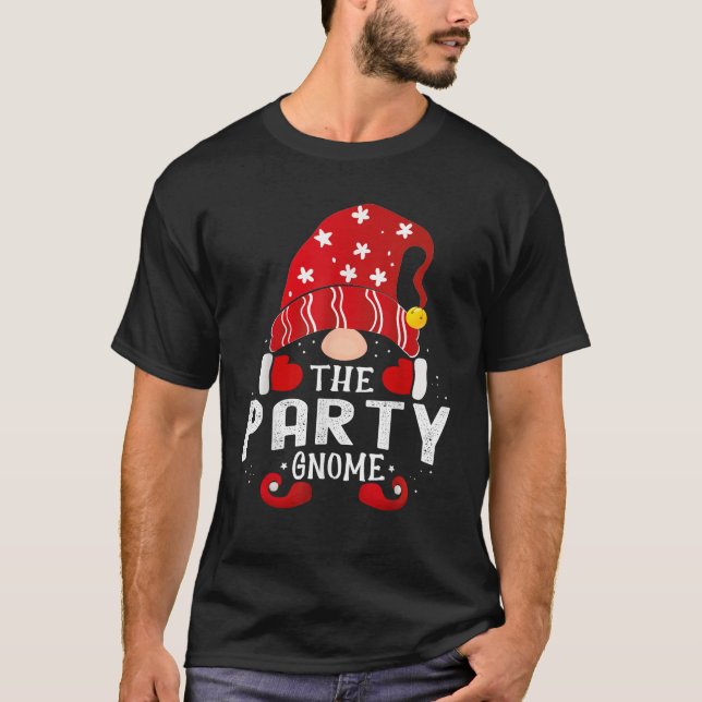 Party Gnome Matching Christmas PJS For Family  T-Shirt (Vorderseite)