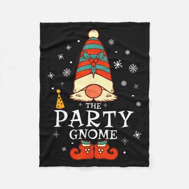 Party Gnome Xmas Group Family Matching Christmas H Fleecedecke (Vorderseite)