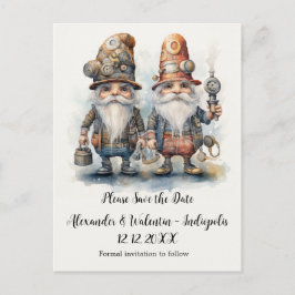 Party Gnomes Save the Date Postkarte