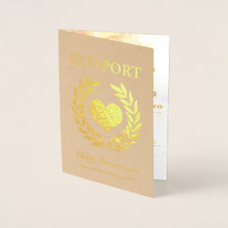 Party Gold Passport zum Jubiläum Folienkarte