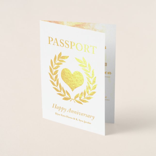 Party Gold Passport zum Jubiläum Folienkarte (Vorderseite)