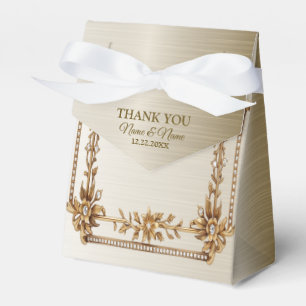 Party Gold Verziert Rectangle Dimond Blume Shiny Geschenkschachtel