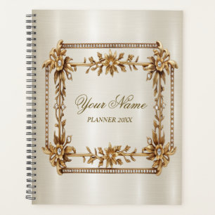 Party Gold Verziert Rectangle Dimond Blume Shiny Planer