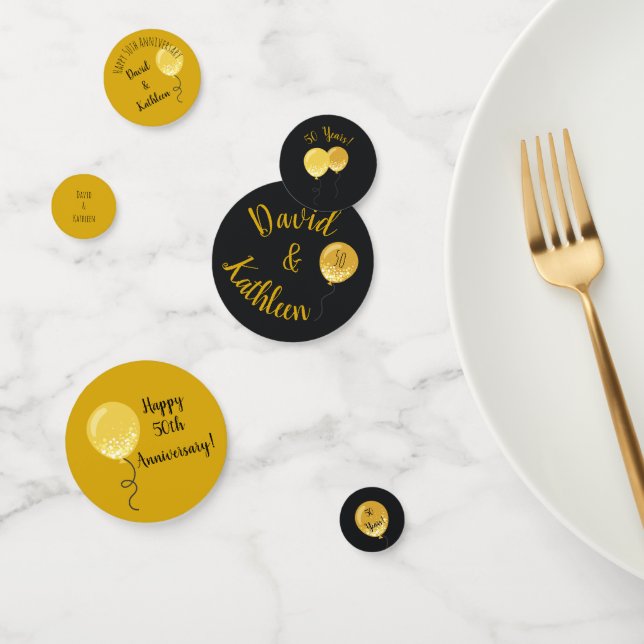 Party Golden Balloons Confetti, 50 Jahre alt Konfetti (Gruppe)