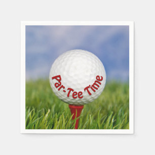 Party Golf Ball on Red T-Shirt Serviette