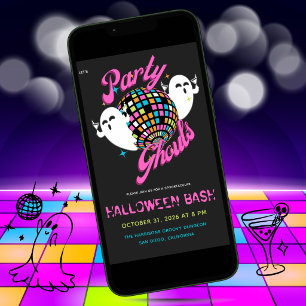 Party-Grüfte Retro-Halloween-Geister Einladung
