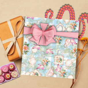 Party Grün und Blauer Garten Geschenkpapier