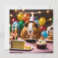 Party Guinea Schweinefleisch mit Kuchen und Ballon