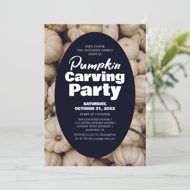 Party Halloween Spooky Einladung (Stehend Vorderseite)