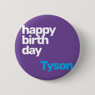 Party Happy Geburtstag minimale lila Abzeichen-Tas Button