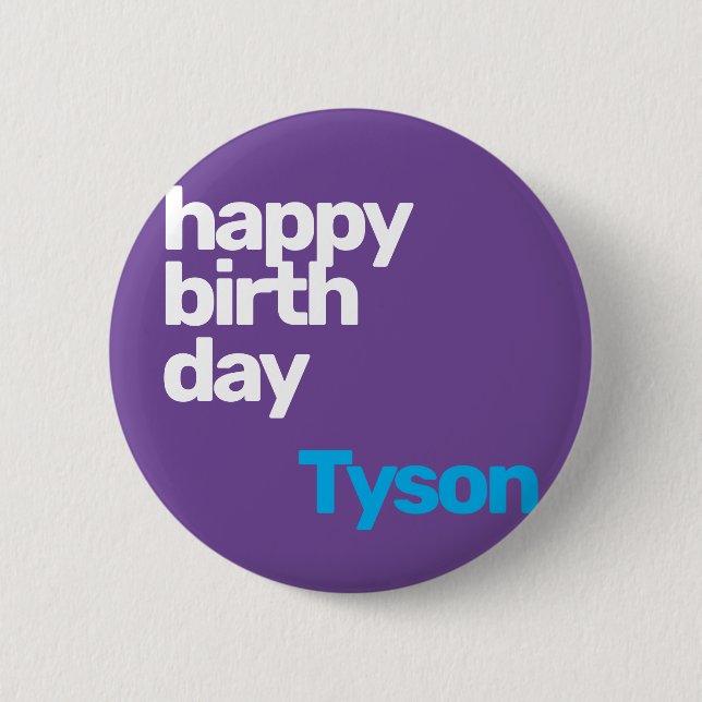 Party Happy Geburtstag minimale lila Abzeichen-Tas Button (Vorderseite)