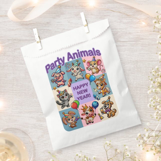 Party "Happy New Year" Geschenktütchen (Ausgeschnitten)